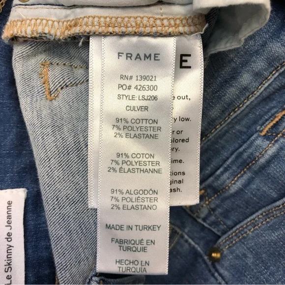 Frame Denim Le Skinny de Jeanne in Culver Size 28 - Picture 11 of 12